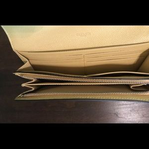 Coach NWOT slim envelope wallet yellow/silver